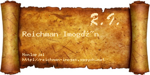Reichman Imogén névjegykártya